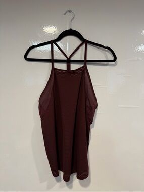 Athleta Mesh Burgundy Strappy‎ Workout tank top